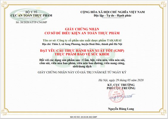 chứng nhận đạt chuẩn
